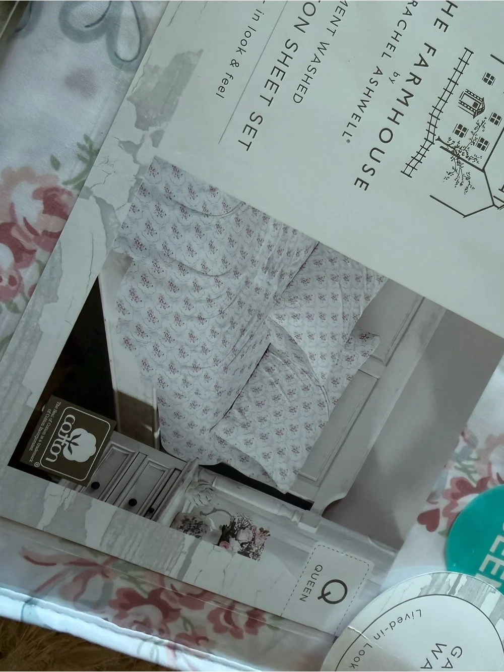 The Farmhouse by Rachel Ashwell Queen Pink Floral Cotton Sheet Set